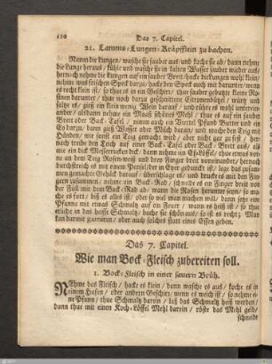 Das 7. Kapitel. Wie man Bock-Fleisch zubereiten soll.