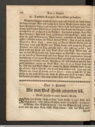 Das 7. Kapitel. Wie man Bock-Fleisch zubereiten soll.