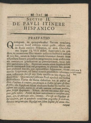 Sectio II. De Pauli Itinere Hispanico