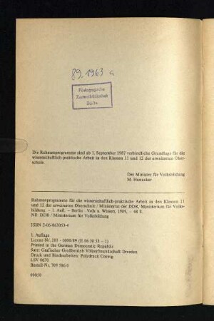 Die Rahmenprogramme sind ...