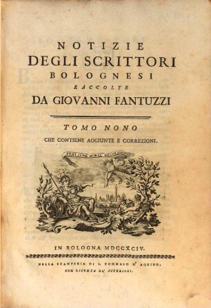 Notizie degli scrittori Bolognesi, 9