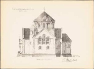 Romanische Kapelle: Ansicht (aus: Drucke von Seminararbeiten der Königlich Technischen Hochschule Berlin, Bd. I)
