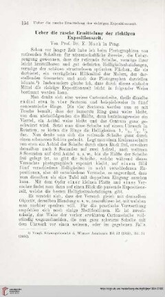 Ueber die rasche Ermittelung der richtigen Expositionszeit
