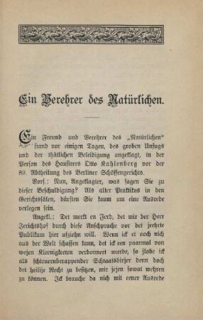 Ein Verehrer des Natürlichen