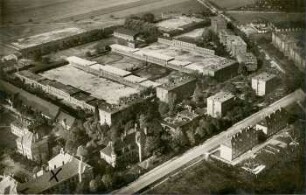 Fliegeraufnahme der Ulanenkaserne: Kantine Pflug, Leipzig