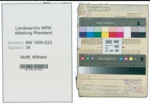 Entnazifizierung Wilhelm Wolff , geb. 19.04.1888 (Meister)