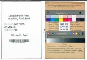 Entnazifizierung Paul Wilmeroth , geb. 13.10.1885 (Maschinenmeister)