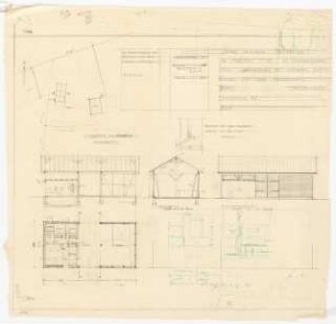 Stallscheune als Ergänzungsbau Max Czylwig, Klein Eichholz: Lageplan M 1:500, Schnitte, Ansicht, Grundriss alle M 1:100, Stallfensterdetail M 1:10