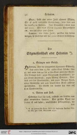 Die Eidgenossenschaft oder Helvetien