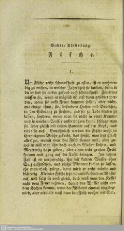 Sechste Abtheilung. Fische