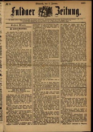 Ausgabe vom Mittwoch, den 05. Januar 1887.