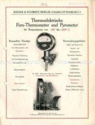 Thermoelektrische Fern-Thermometer und Pyrometer