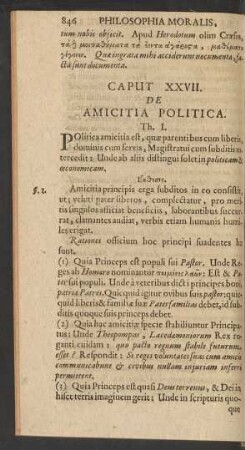 Caput XXVII. De Amicitia Politica.