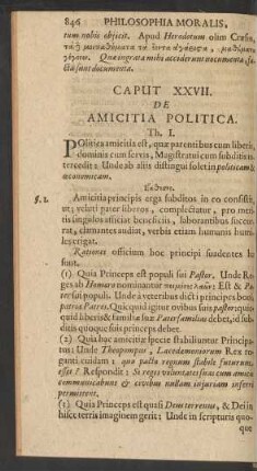 Caput XXVII. De Amicitia Politica.