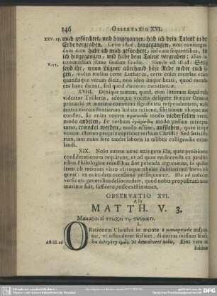 Observatio XVI. Ad Matth. V. 3.