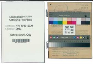 Entnazifizierung Otto Schnarewski , geb. 18.01.1906 (Schlosser)