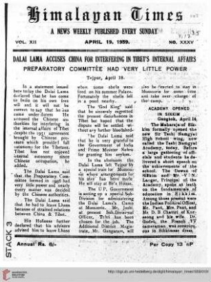 No. XXXV (19 April 1959)