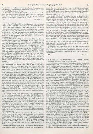 662-663 [Rezension] Nicholson, Ernest W., Deuteronomy and tradition