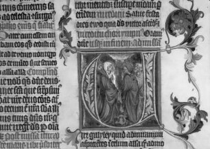 Missale des Domherrn Wenzeslaus von Radec — Initiale U mit der Himmelfahrt Christi, Folio 100 a