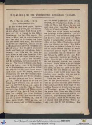 Erzählungen von Begebenheiten vermischten Innhalts.