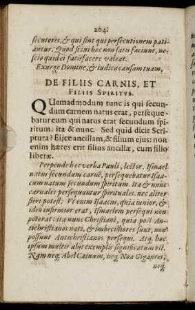 De Filiis Carnis, Et Filiis Spiritus