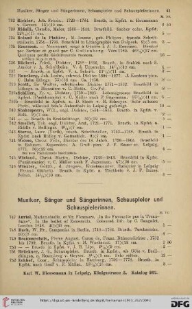 Musiker, Sänger und Sängerinnen, Schauspieler und Schauspielerinnen (Nr. 747-770)