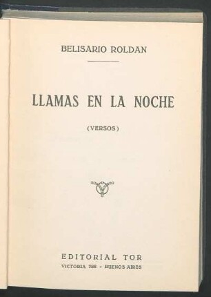 Llamas en la noche : (versos)