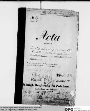 Ausführung des Gesetzes vom 14. Mai 1852 hinsichtlich der vorläufigen Straffestsetzungen wegen Übertretungen. Allgemeines