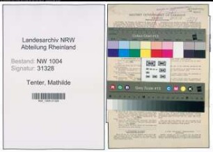 Entnazifizierung Mathilde Tenter , geb. 18.01.1906 (Kauffrau)