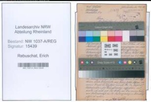 Entnazifizierung Erich Rebuschat , geb. 24.08.1909 (Zugfuehrer)