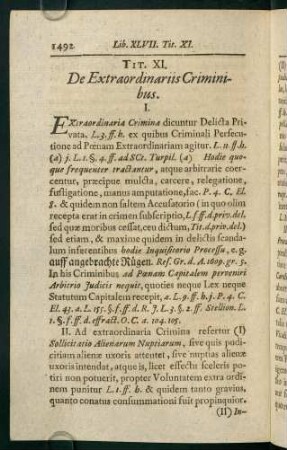 1492-1517, Tit. XI. De Extraordinariis Criminibus - Tit. XXIII. De Popularibus Actionibus