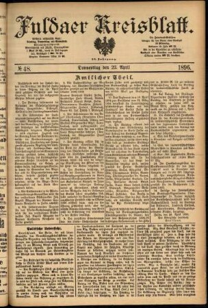 Ausgabe vom Donnerstag, den 23. April 1896.