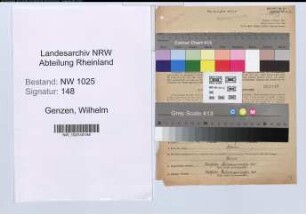Entnazifizierung Wilhelm Genzen , geb. 03.12.1905 (Kaufmaennischer Angestellter)