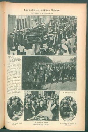 Los restos del almirante Betbeder : Su llegada y su inhumación