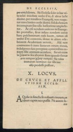 X. Locus. De Cruce Et Afflictione Ecclesiae.