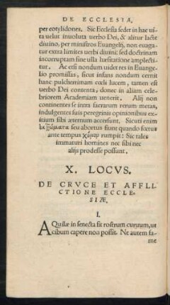 X. Locus. De Cruce Et Afflictione Ecclesiae.