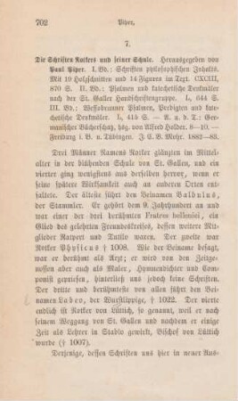 702-704 [Rezension] Notker Labeo, Die Schriften Notkers und seiner Schule