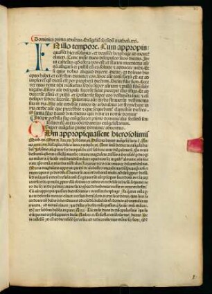 Dominica prima aduentus Euangelium secundum matheum. XXI. - Dominica quarta aduentus. Euangelium secundum iohannem. I.