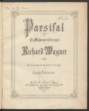 Parsifal : ein Bühnenweihfestspiel