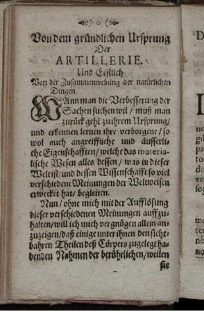 Von dem gründlichen Ursprung Der Artillerie / Des principes Fondamentaux De L'Artillerie