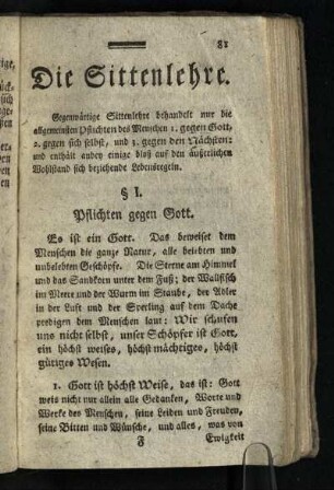 Die Sittenlehre