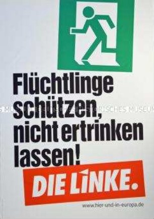 Plakat der Partei Die Linke zur Europawahl im Mai 2014