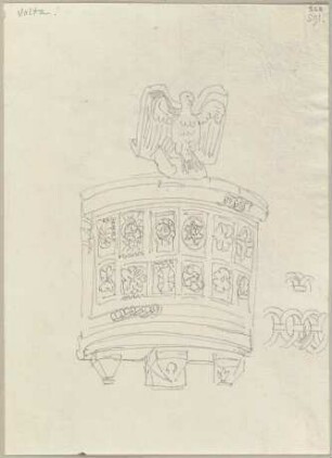 Alte Kanzel in San Benedetto bei Subiaco etwa a. d. VIII Jahrhdt.
