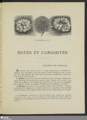 Notes et curiosités