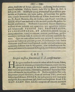 Cap. I. In quo nostra sententia e S. S. confirmatur