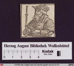 Brustbildnis eines Fürsten mit Szepter in einer Rüstung mit Kettenhemd.