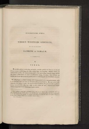 Geognotische Schets van Timor´s westelijk Gedeelte, en van de Eilanden Kambing en Samauw.