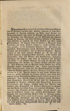 Allgemeines Theater-Lexikon oder Encyklopädie alles Wissenswerthen für Bühnenkünstler, Dilettanten und Theaterfreunde, 6. Niccolini bis Sisyphus