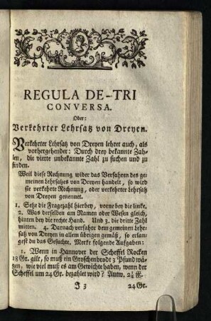 Regula De-Tri Conversa [ und weitere verschiedene Rechnungsarten]