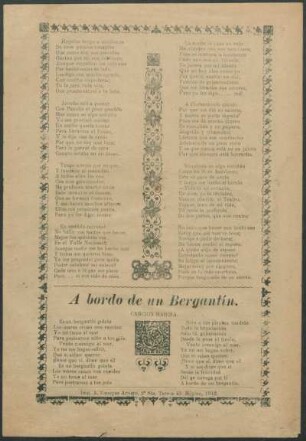 A bordo de un Bergantín : canción marina